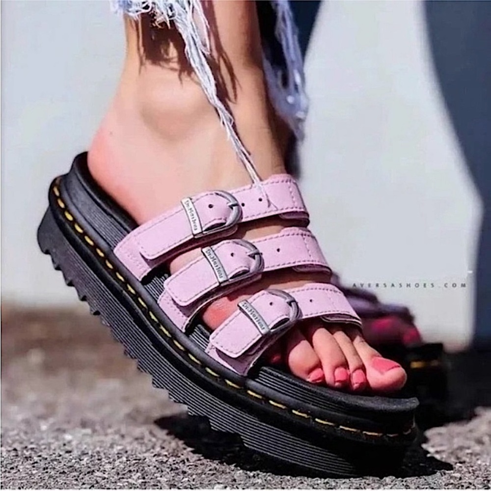 Dr. Martens Sandals Doc Martens Blaire Platform Slides Pink Feminine Whimsigoth